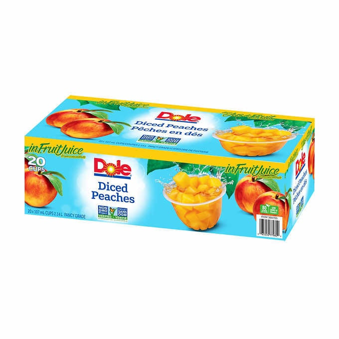 Dole Diced Peaches In Fruit Juice, 2.14 L (20 x 107mL)