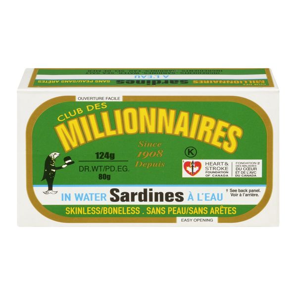 Club Millionnaires Sardines in Water, 80 g
