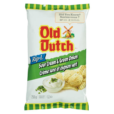 Old Dutch Sour Cream & Green Onion Potato Chips, 255 g