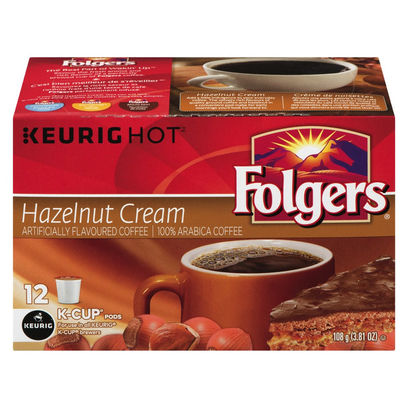 Folgers Keurig Hazelnut Cream Coffee, 108 g (12ct)