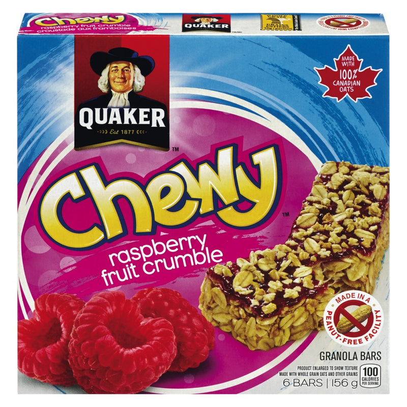 Quaker Chewy Raspberry Fruit Crumble Granola Bars, 6 ct