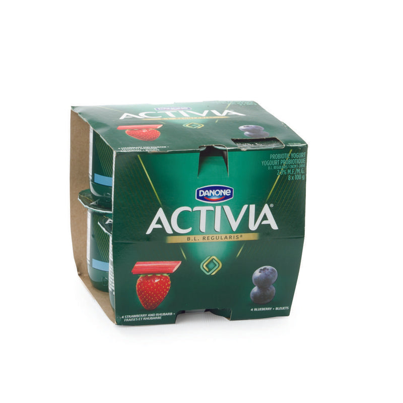 Danone Activia Strawberry/Blueberry, 8 x 100 g