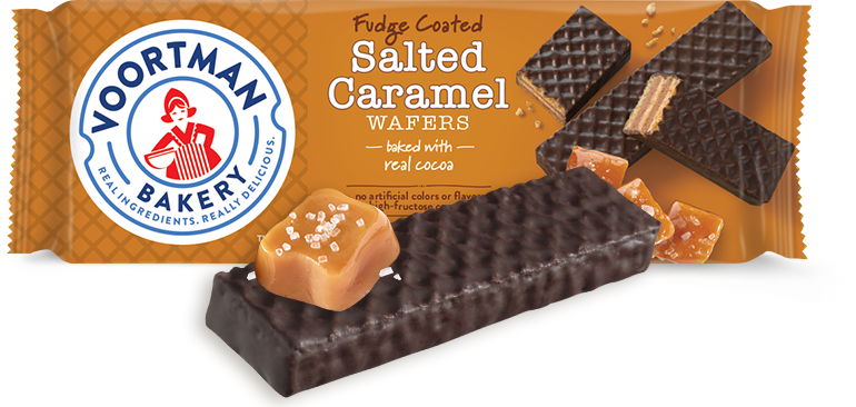 VOORTMAN FUDGE COATED SALTED CARAMEL WAFERS