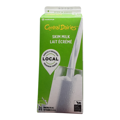 Central Dairies Skim Milk, 2 L