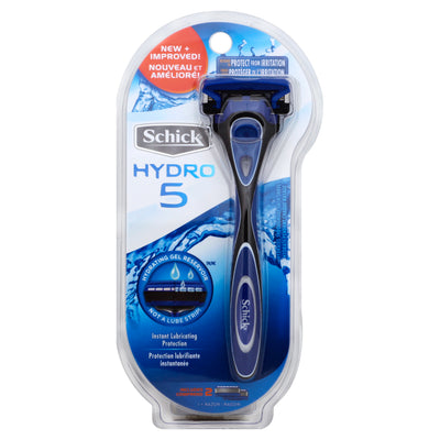 Schick Hydro 5 Razor With Cartridges, 2 cartridges, 1 razor
