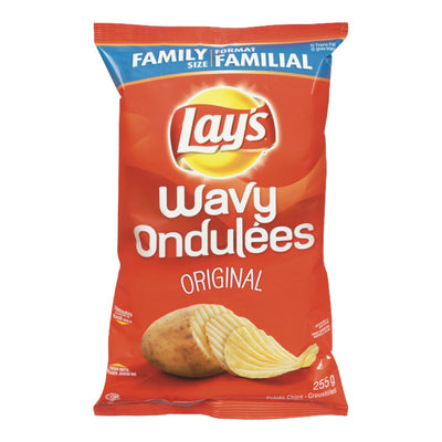 Lay's Family Size Wavy Original Potato Chips, 255 g