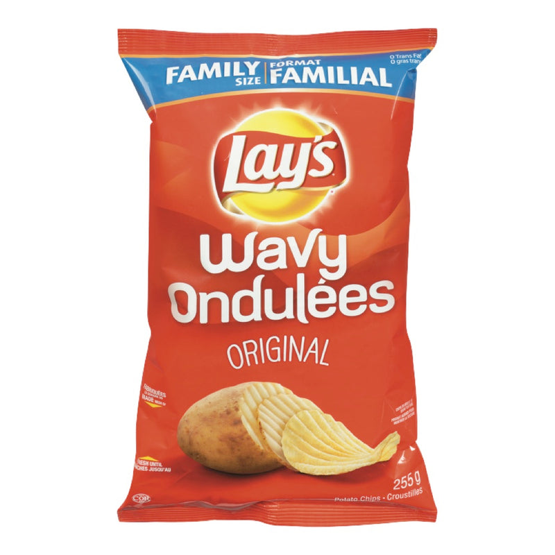 Lay's Family Size Wavy Original Potato Chips, 255 g