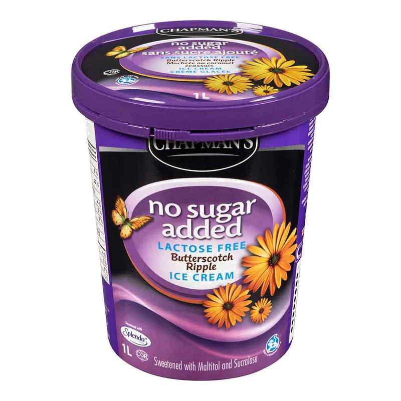 Chapman's Ice Cream, Butterscotch Ripple, No Sugar Added, 1 l