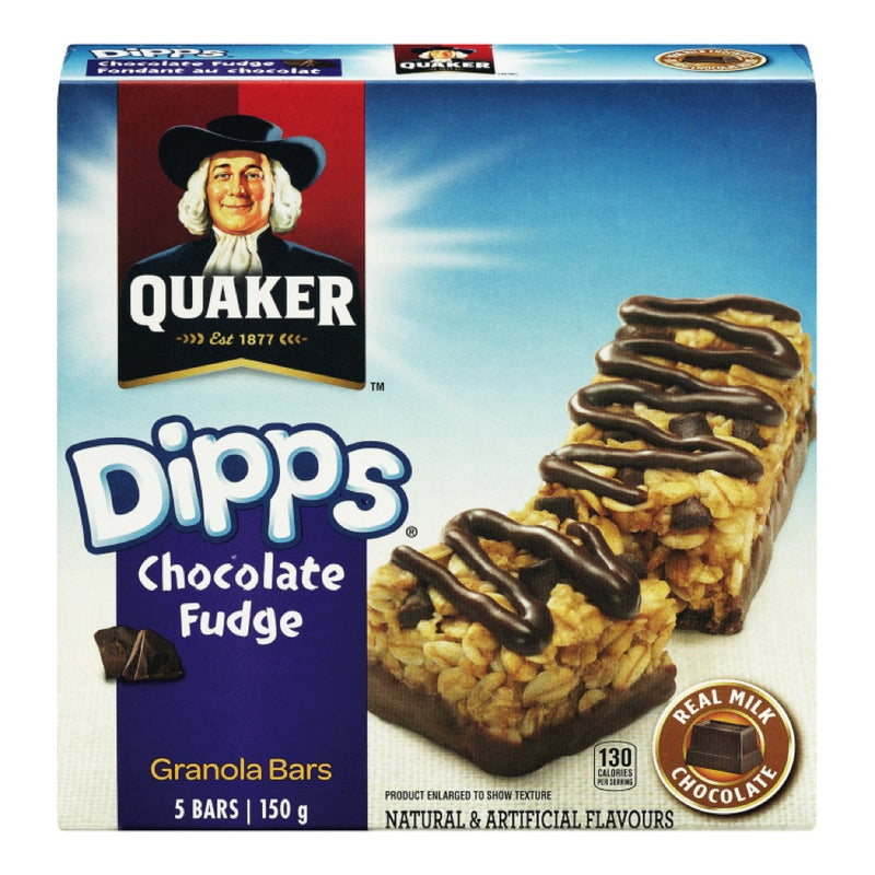 Quaker Dipps Chocolate Fudge Granola Bars, 150 g