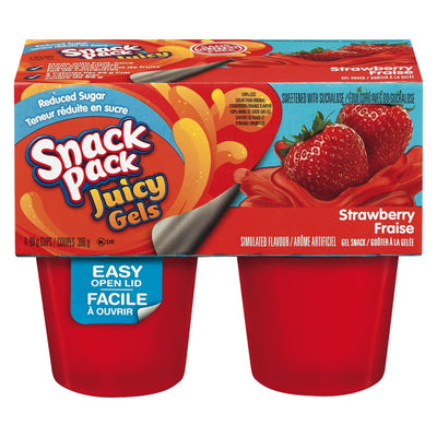 Snack Pack Juicy Gels Strawberry, 4 x 99 g