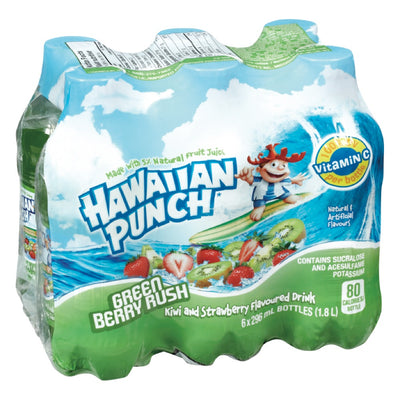 Hawaiian Punch Green Berry Rush, 6 x 296mL