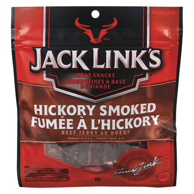 Jack Link's Hickory Smoked Beef Jerky Meat Snacks, 80 g