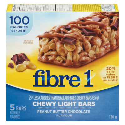 Fibre 1 Peanut Butter Chocolate Chewy Light Bars, 130 g