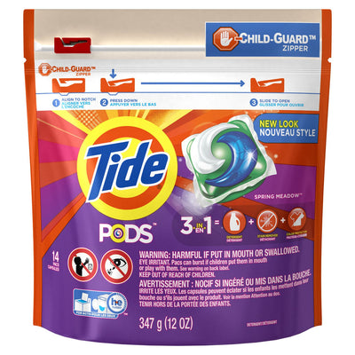 Tide Pods Spring Meadow Detergent + Stain Remover + Brightener, 14 count, 347 g