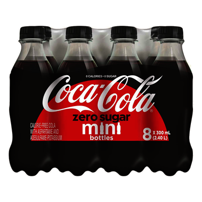 Coca Cola Zero Sugar Mini, 8 x 300mL