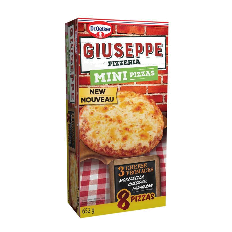 Giuseppe Pizzeria Mini 3 Cheese Pizzas, 652 g
