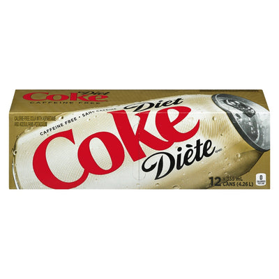 Coke Diet, Caffeine Free, 12 count, 355 ml