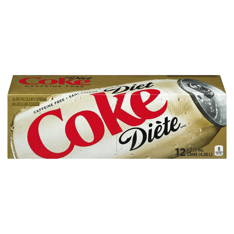 Coke Diet, Caffeine Free, 12 count, 355 ml