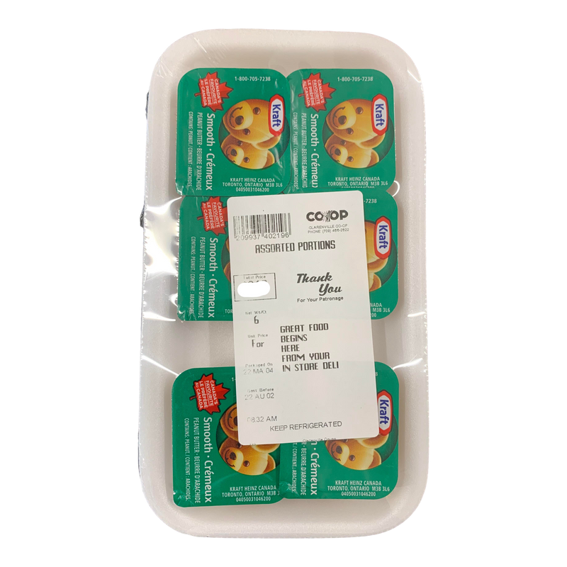 Assorted Portions Kraft Peanut Butter, 6pk