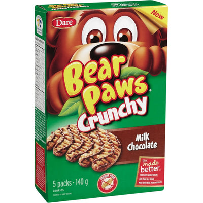 Dare Bear Paws Crunchy Milk Chocolate Cookies, 140 g