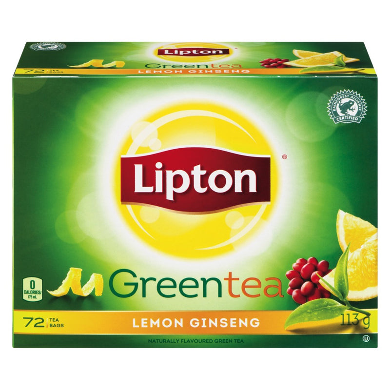 Lipton Lemon Ginseng Green Tea Bags, 113g  (72ct)