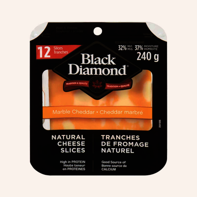 Black Diamond Marble Cheddar Slices, 240g