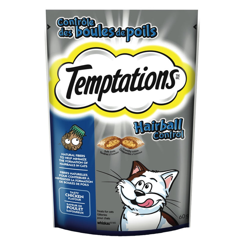 Whiskas Temptations Tasty Chicken Flavour Hairball Control, 60 g