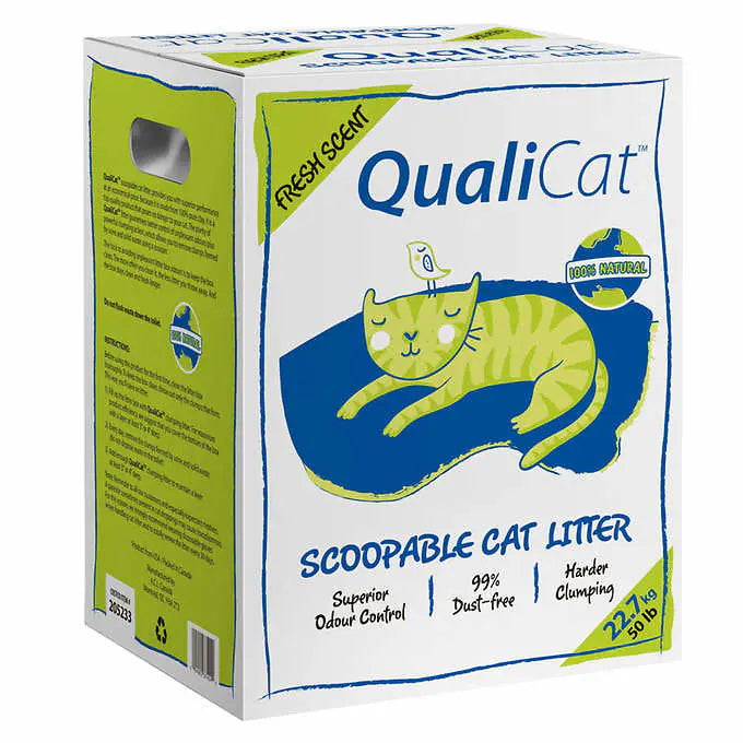 Qualicat Fresh Scent Scoopable Cat Litter, 22.7 kg