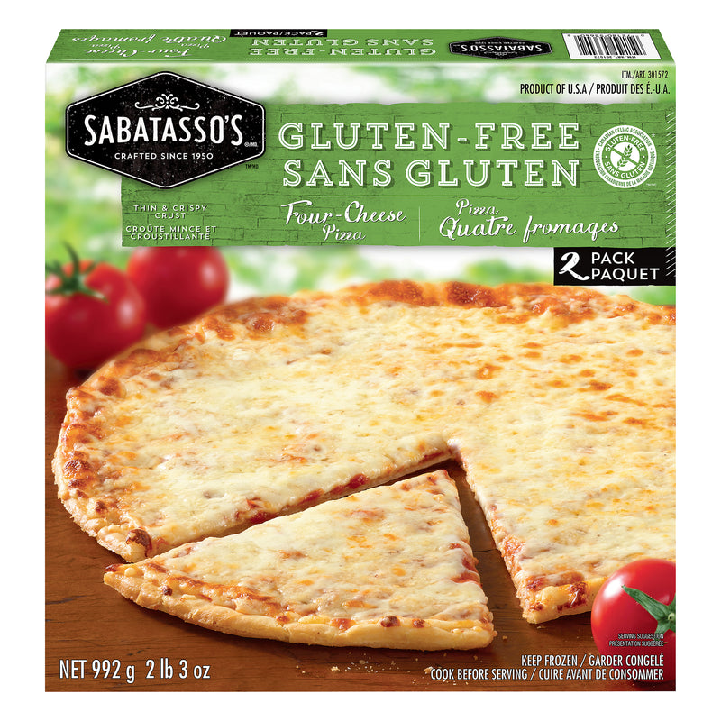 Sabatasso's Gluten Free Four-Cheese 2 Pack Pizza, 992 g