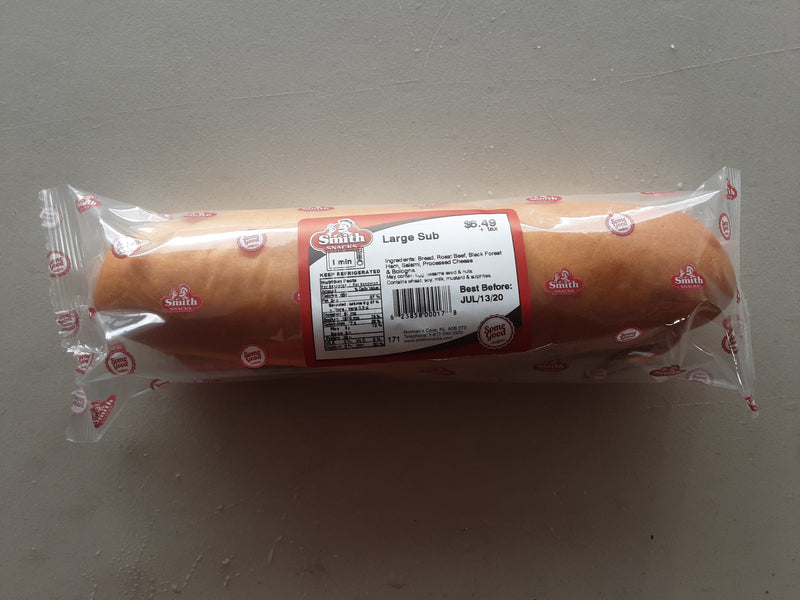 Smith Snack's Large Sub