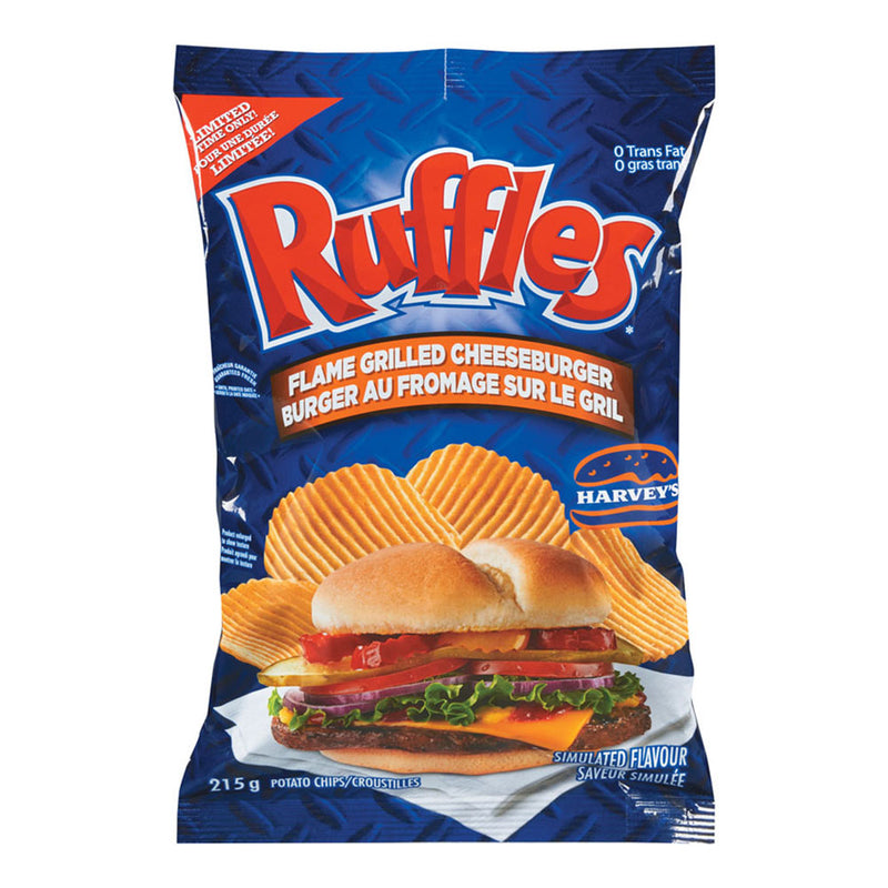 Ruffles Flame Grilled Cheeseburger Chips, 215 g