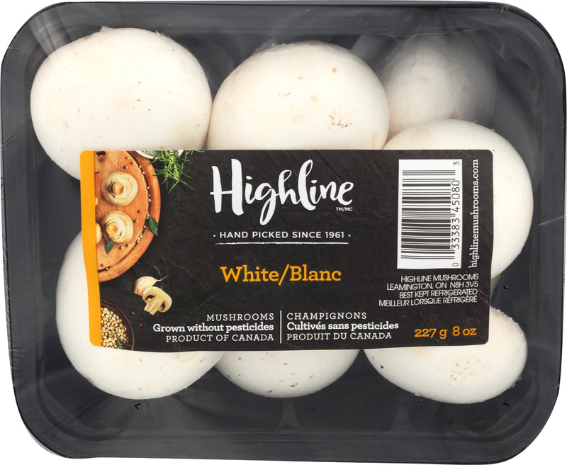 Highline Whole White Mushrooms, 227 g