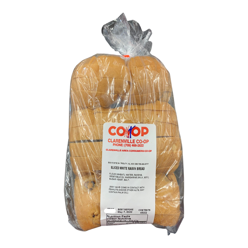 Sliced White Raisin Bread, 450 g