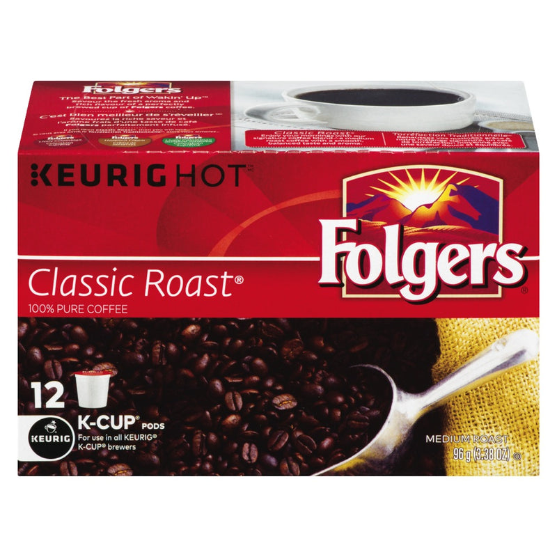 Folgers Keurig Classic Roast Coffee, 96 g (12ct)