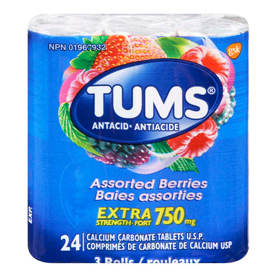 Tums Assorted Berries Antacid, 24 ct