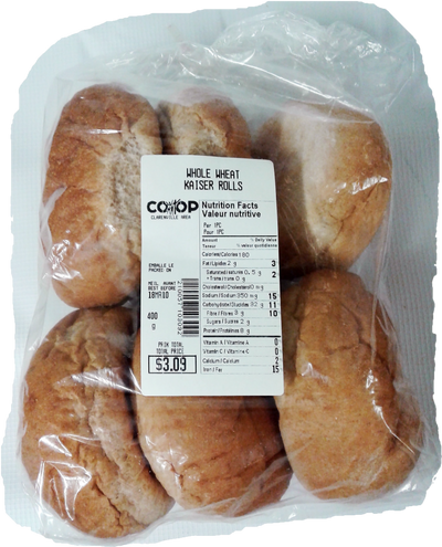 Whole Wheat Kaiser Rolls, 6pk