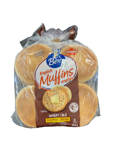 BEN'S ENGLISH MUFFINS WHOLE WHEAT, 8pk