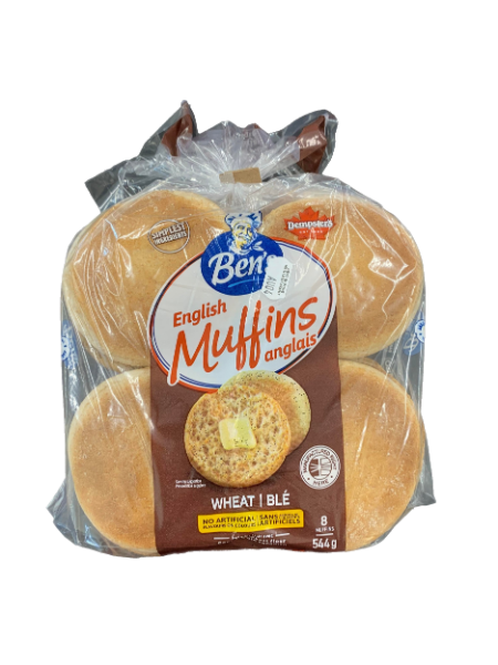 BEN'S ENGLISH MUFFINS WHOLE WHEAT, 8pk