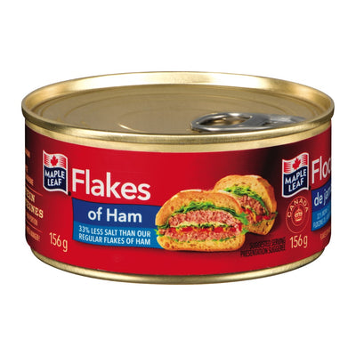 Maple Leaf Flakes of Ham Less Salt, 156 g