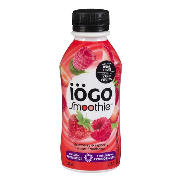 Iogo Strawberry-Raspberry Smoothie, 290 mL