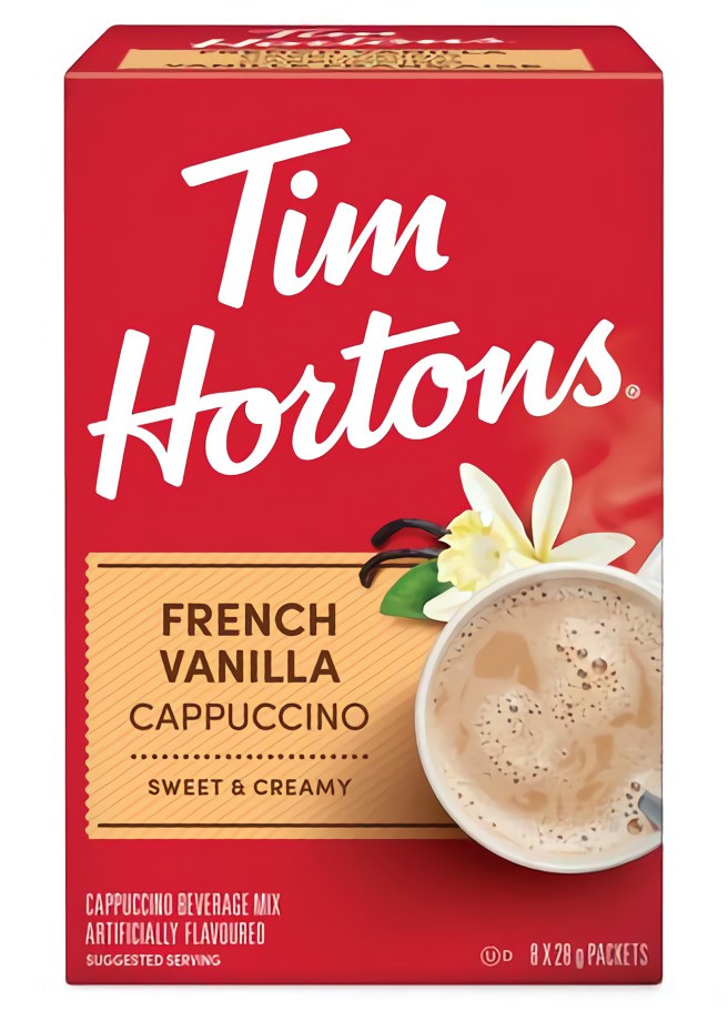 Tim Hortons French Vanilla Sweet & Creamy Cappuccino Beverage Mix, 28 g, 8 ct