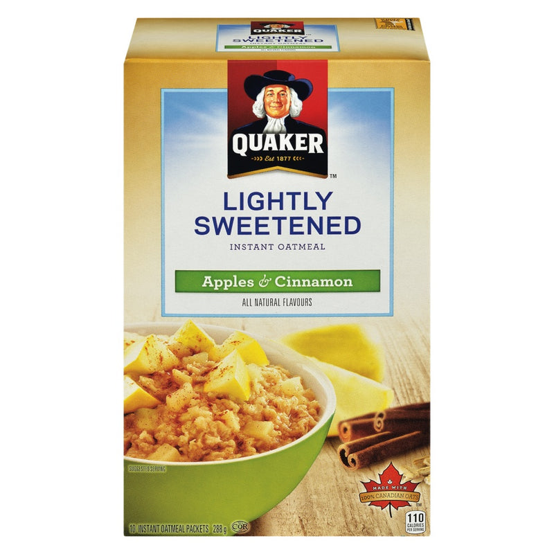 Quaker Lightly Sweetened Apples & Cinnamon Instant Oatmeal, 288 g