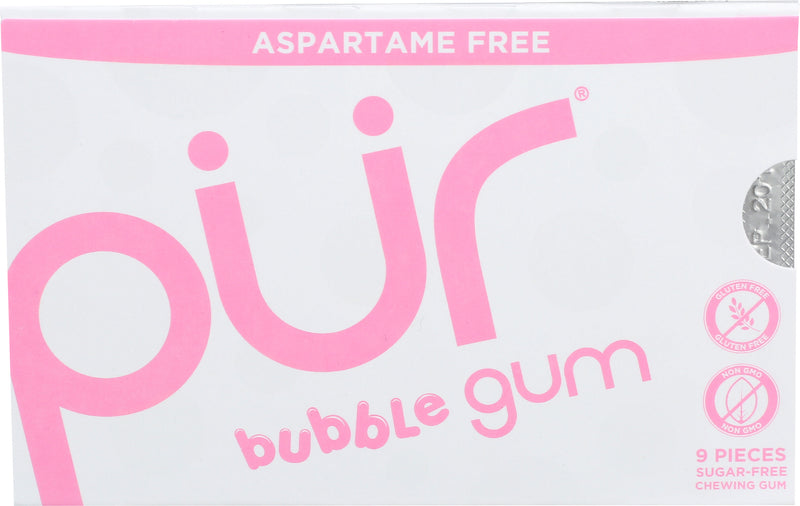 Pur Aspartame Free Bubble Gum Chewing Gum, 9 pieces
