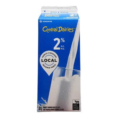 Central Dairies 2% Milk, 2 L