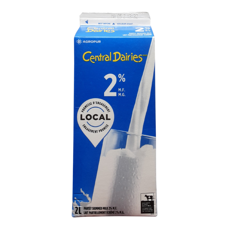 Central Dairies 2% Milk, 2 L