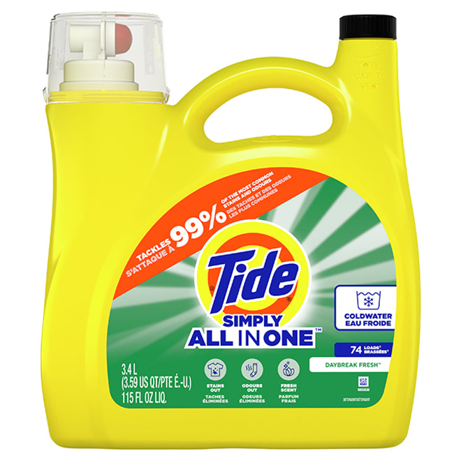 Tide Refreshing Breeze Simply All In One Detergent, 3.4 l