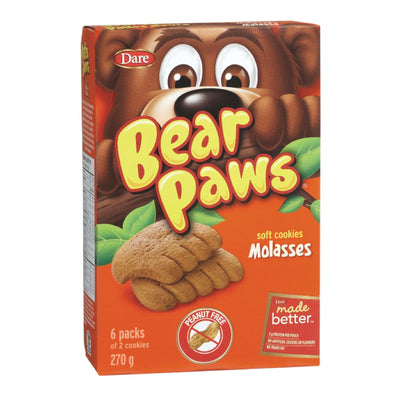 Dare Bear Paws Molasses Soft Cookies 6 Packs, 270 g
