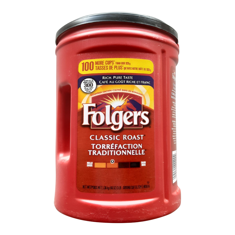 Folgers Classic Roast Coffee, 1.36 kg
