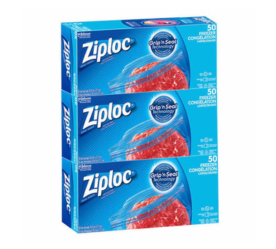 Ziploc Freezer Bags, 50 ct, 3 pk