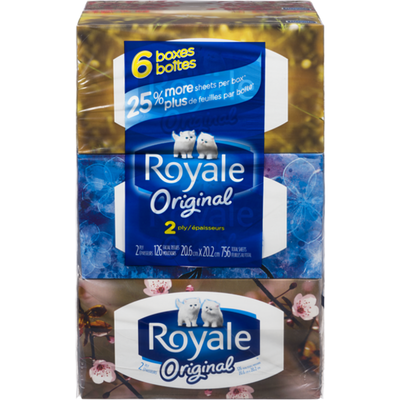 Royale 2 Ply Facial Tissues, 6 pk